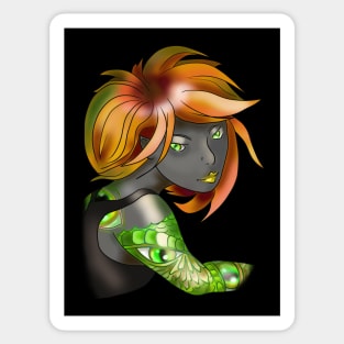 Dark elf girl with ginger hair Sticker